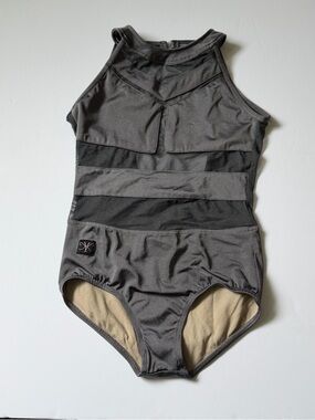 Girls' Gunmetal Gray Kandi kouture leotard YXL